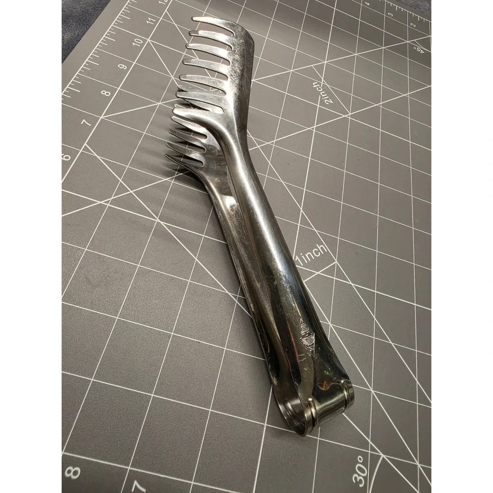 Ideale Vintage Stainless Steel Pasta Tongs Claw Spaghetti Server 8 Inch